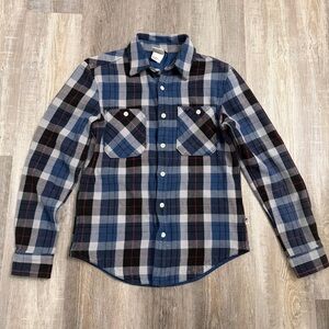 The North Face Mens Blue Plaid Valley Twill Flannel Heavy Shirt-size small *NWOT
